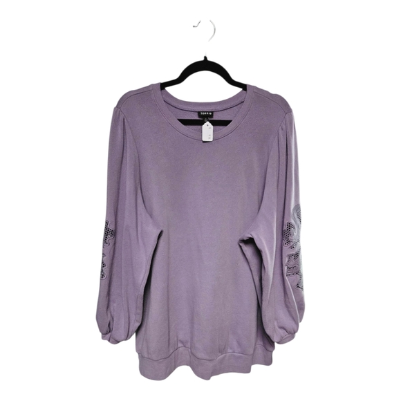 torrid Tops - Torrid Lavender Sweatshirt with Embellished Sleeves